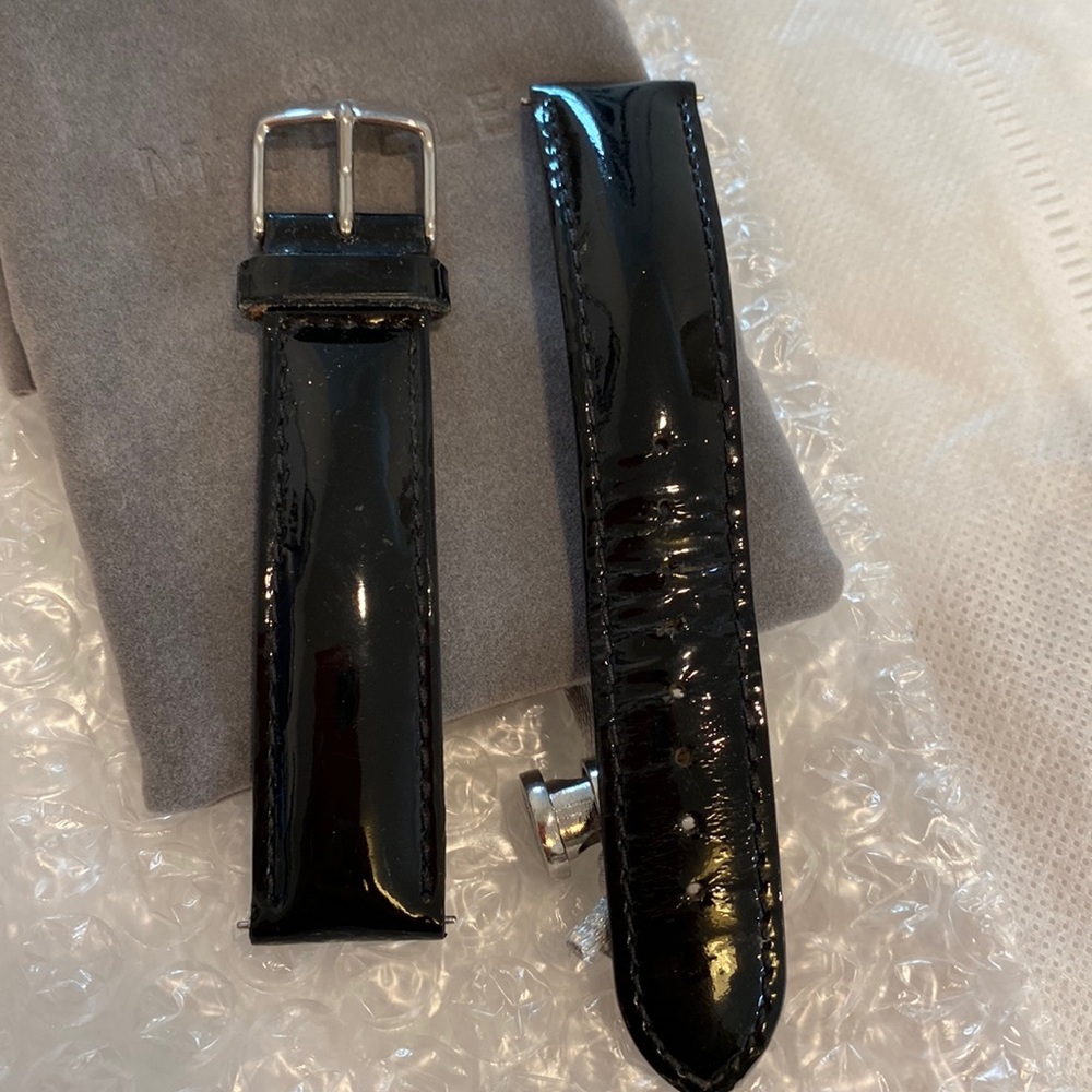 Michele 18mm Patent Leather Watch Strap